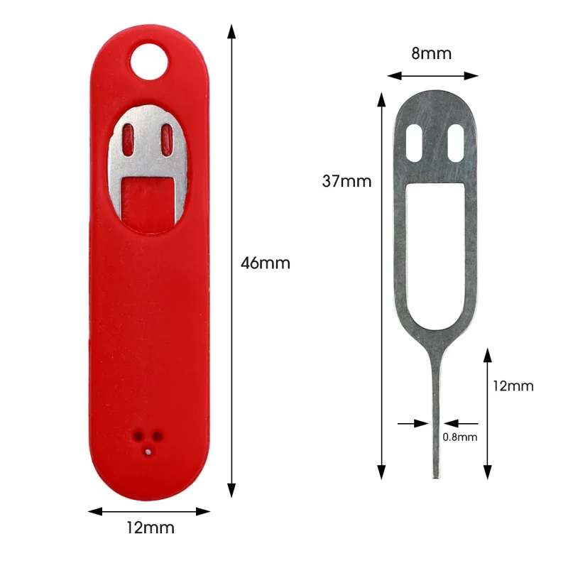 SIM Card Removal Needle Pin Anti-lost Tray Charm Keychain Split Rings Phone SIM Card Storage Case Ejecter Tool Needles