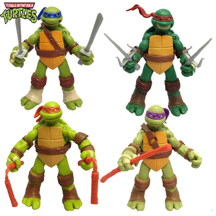 J&G Teenage Mutant Ninja Turtles Action Figures Toys with Red Headband 4 Pcs - TMNT Mini Action Figures Kids - Toy for Kids Gift Decorations