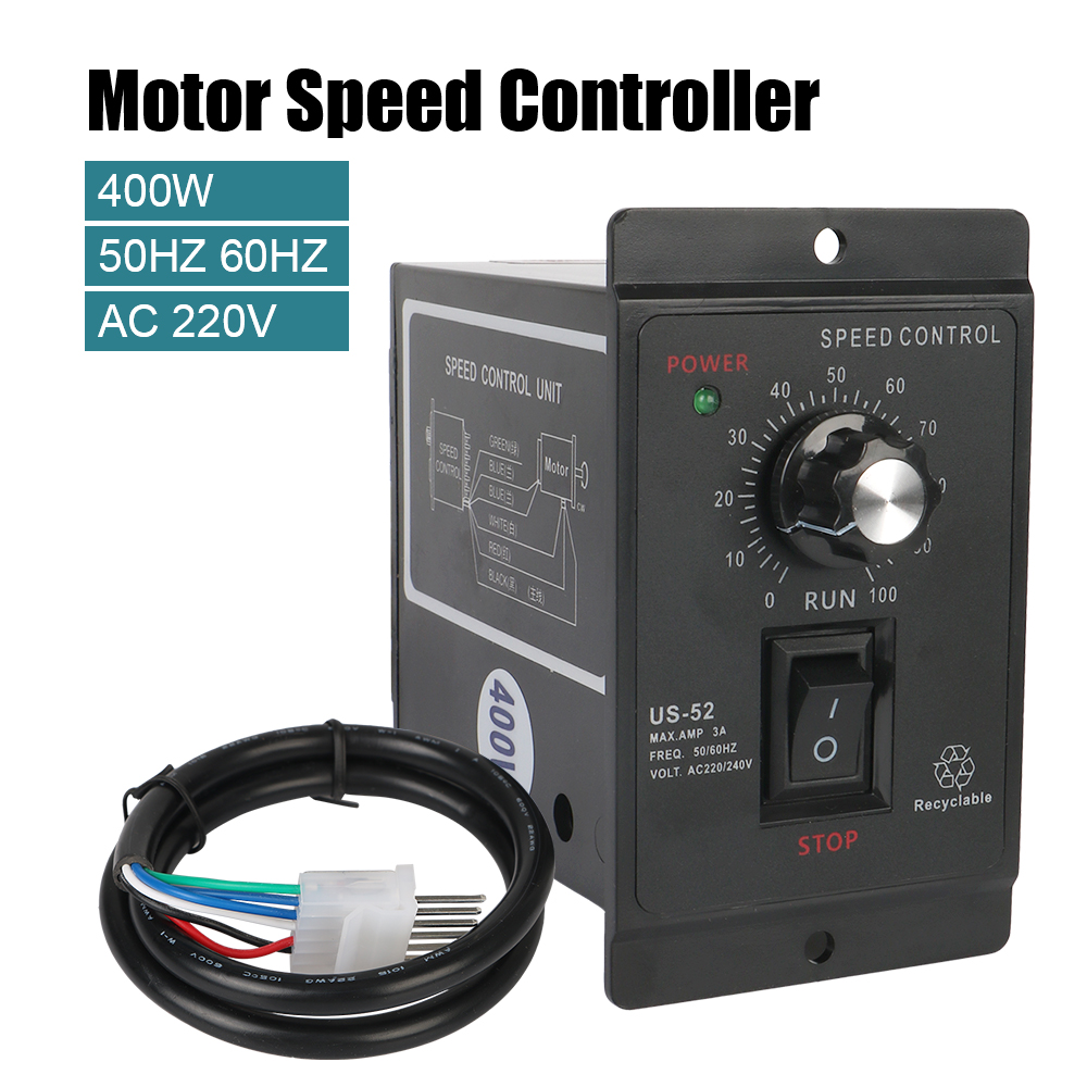 Forward Backward Motor Governor Control Unit AC Motor Speed Controller 50/60Hz 400W AC 220V Speed Pinpoint Regulator