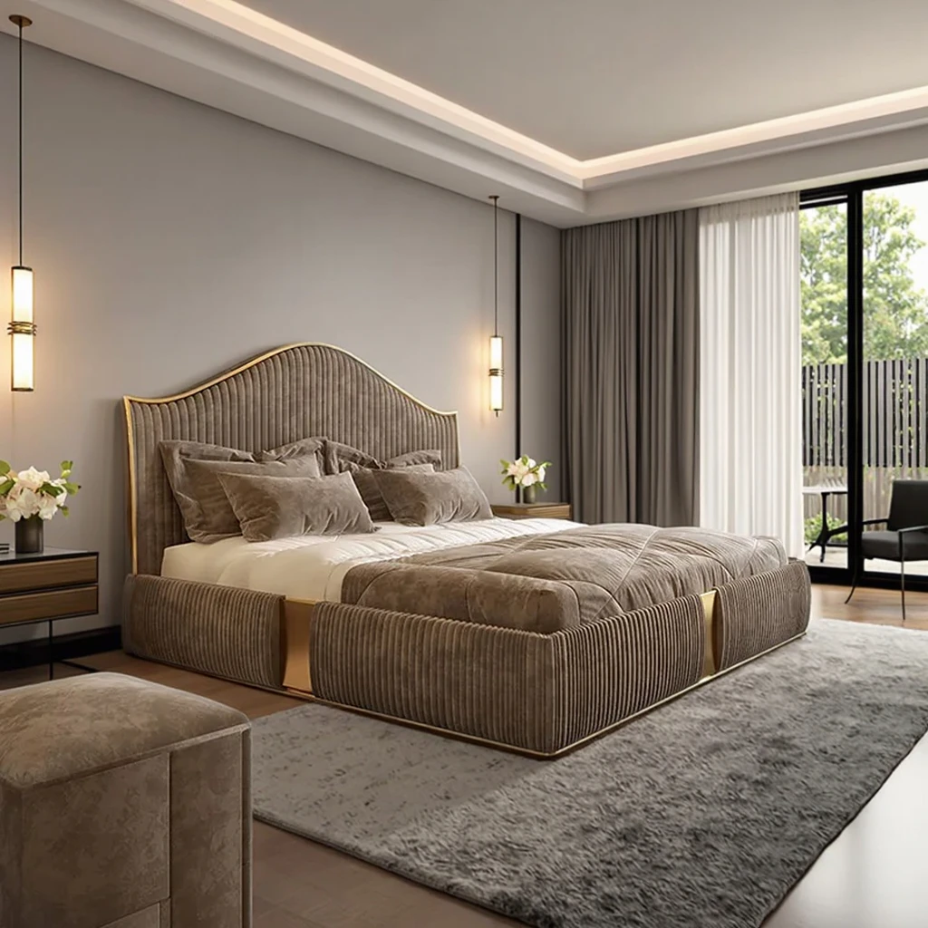 Wholesale Hotel Bedroom Furniture Set Fabric Leather Case Bed Wooden King  Double Storage Luxury Custom Pine Modern - AliExpress, image size:1024x1024