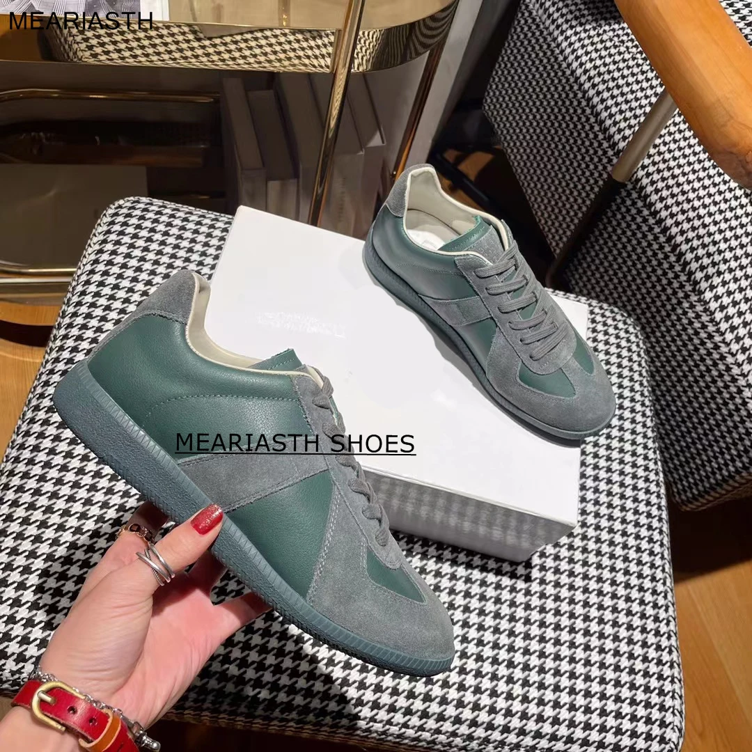

Spring Summer White Genuine Leather Men's Shoes Men's Casual Shoes Fashion Sneakers women Flat Couple Shoes Non-slip Board Shoes