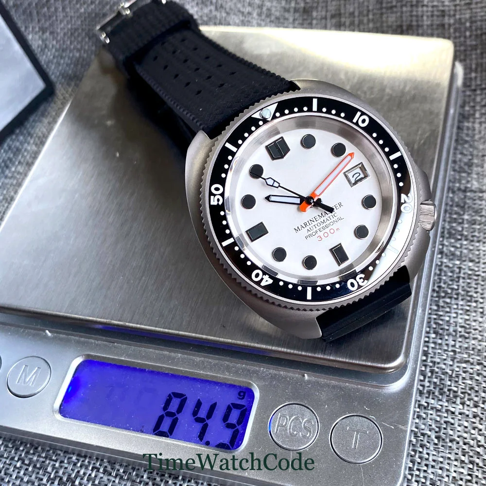 44mm Tandorio Black Blue Dial Automatic NH35A PT5000 Diving Mens Watch 20ATM