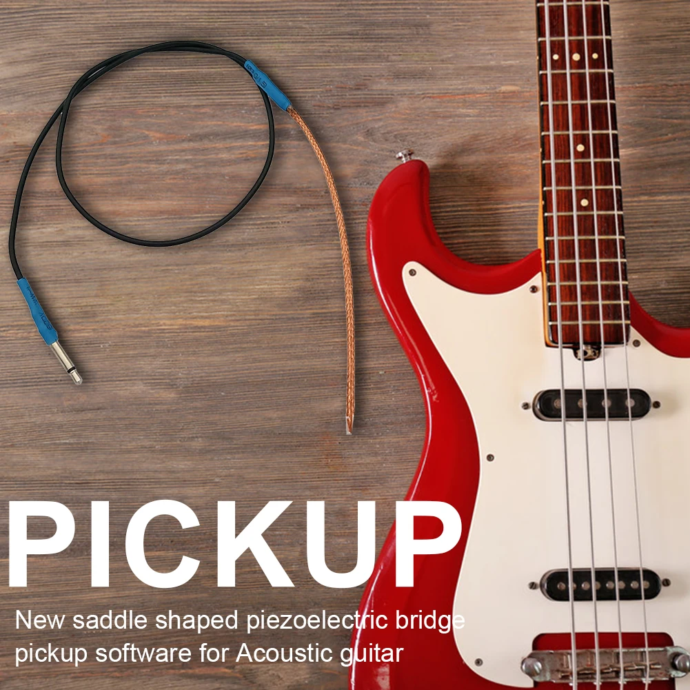 Guitar Saddle Piezo Bridge Pickup Soft Strip Professional Guitar Pickup Sticks Soft Strip with Plug Guitar Parts Accessories