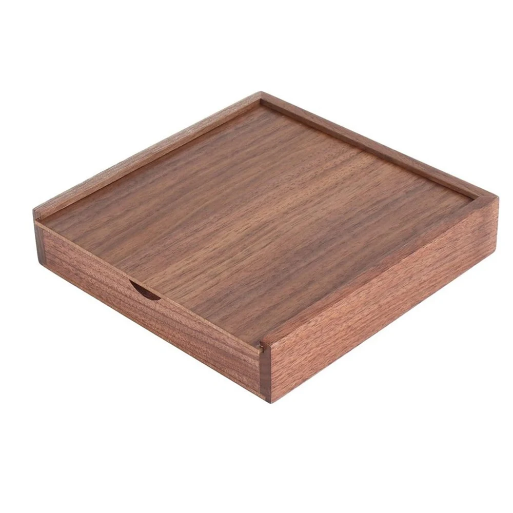 16.9cm Wooden Unfinished Storage Box for photos photograph souvenir Jewelry Baby Gift Box Walnut Decor Wood Wedding Gift Boxes 4