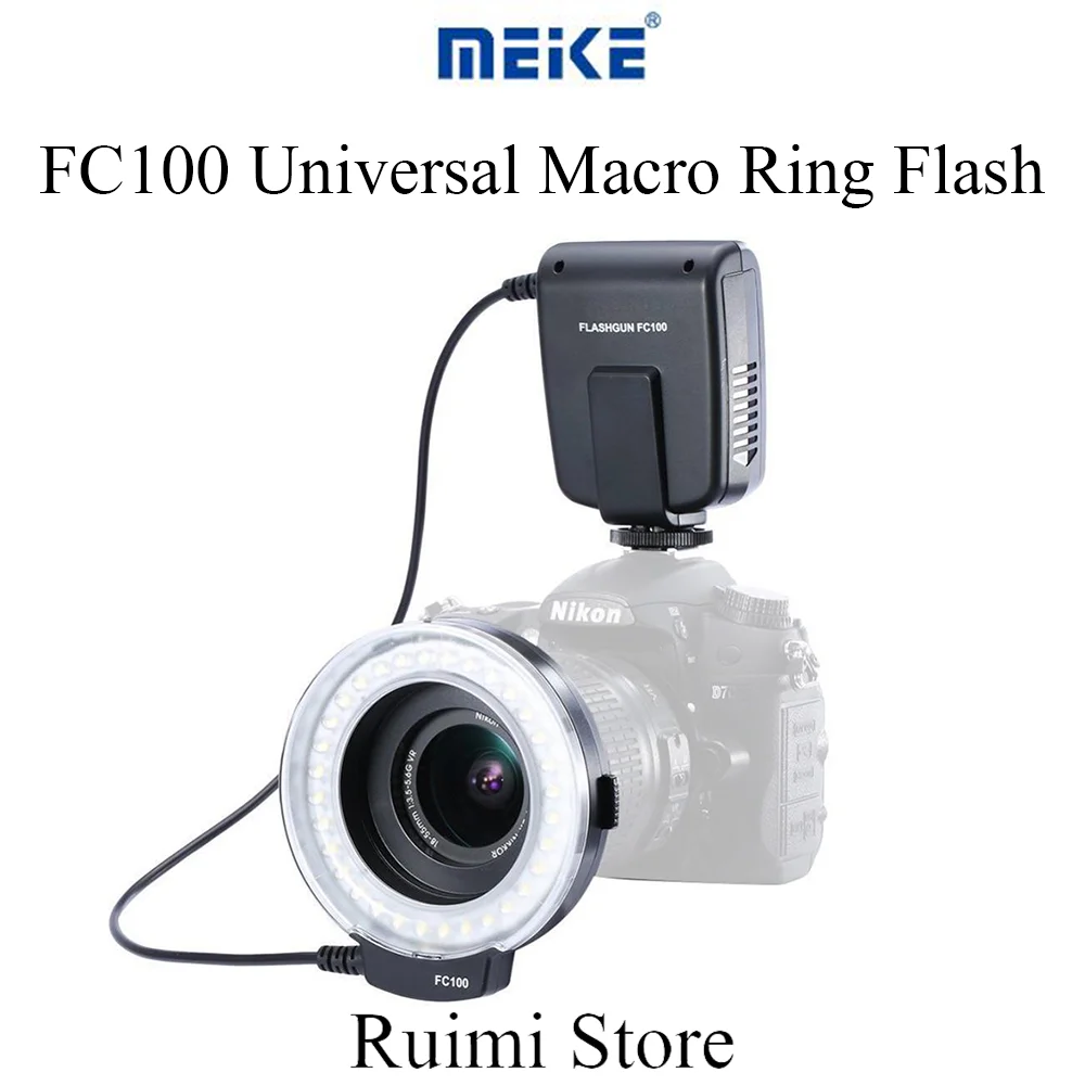 Meike FC-100 FC100 Manual LED Macro Ring Flash Light with 7 Adapter ...