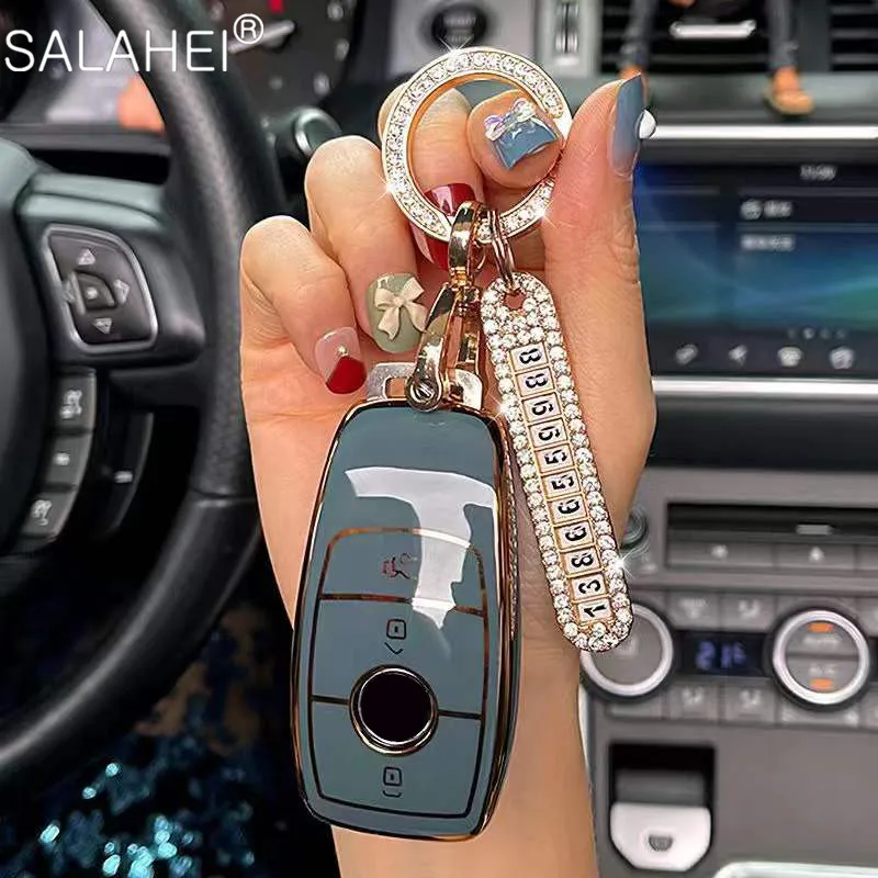 Чехол для автомобильного ключа из ТПУ с защитой от потери Mercedes Benz A E C G M R S Class W204 W212
