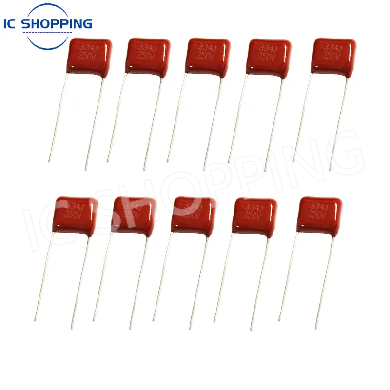 

50 шт. CBB 250 В 334J 334 1UF 250V 250V334J Металлизированный пленочный конденсатор полиэфирный пленочный конденсатор P = 10 мм