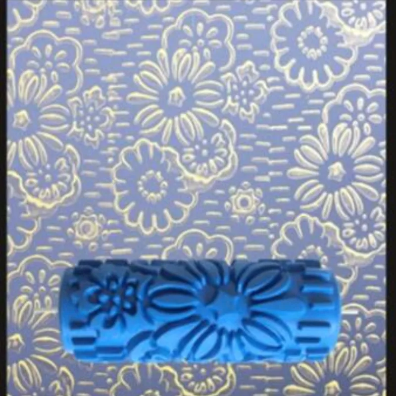5inch blue rubber roller wall decoration painting roller decorative wall paint roller without hand grip 82-103 paint roller brush