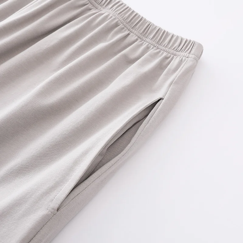 Summer Men\'s Modal Sleeping Pants Solid Sleep Trousers Mens Pajamas Bottoms Soft Sleepwear Pyjama Homewear 2023 Spring Autumn