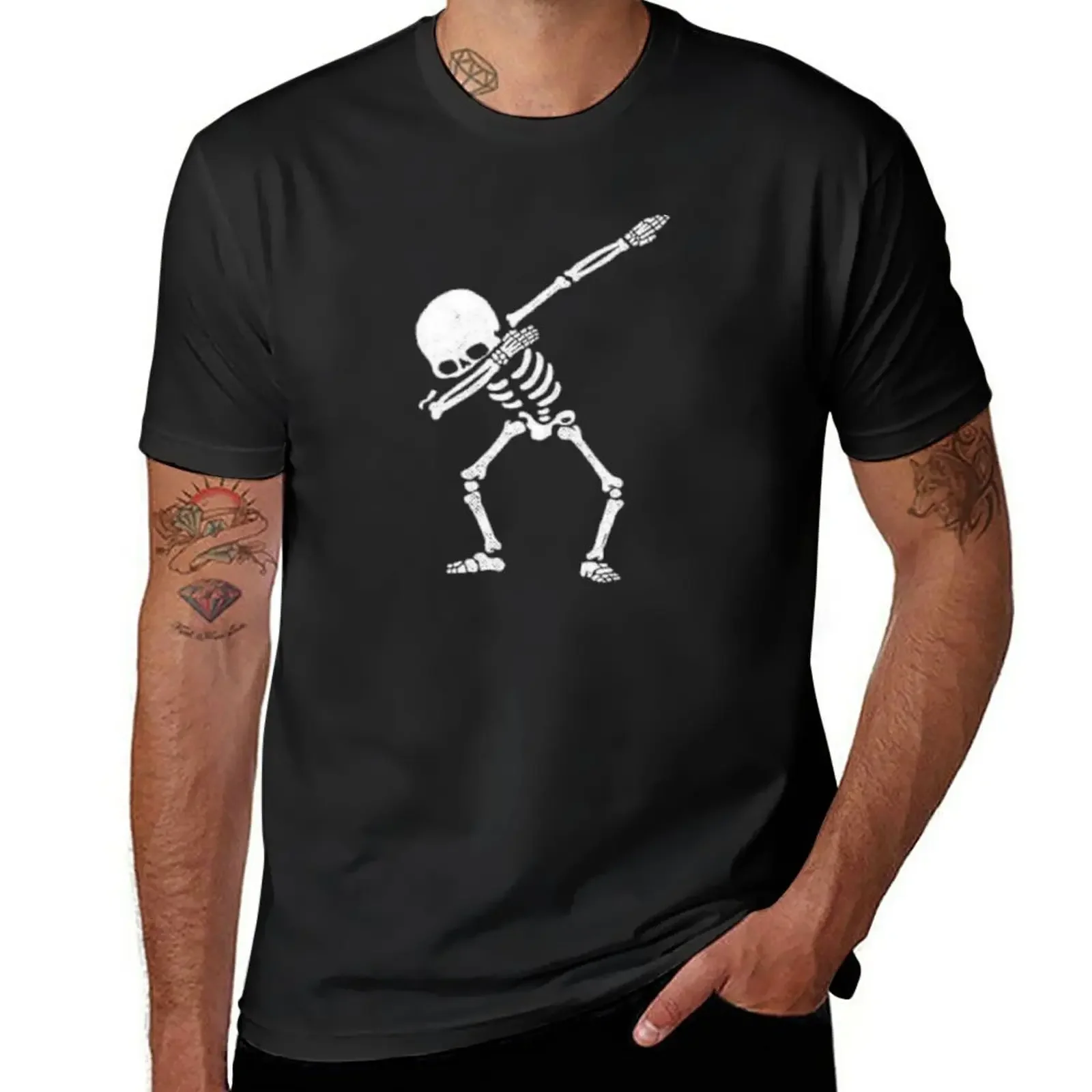 

dab , skeleton T-Shirt vintage blanks Men's cotton t-shirt