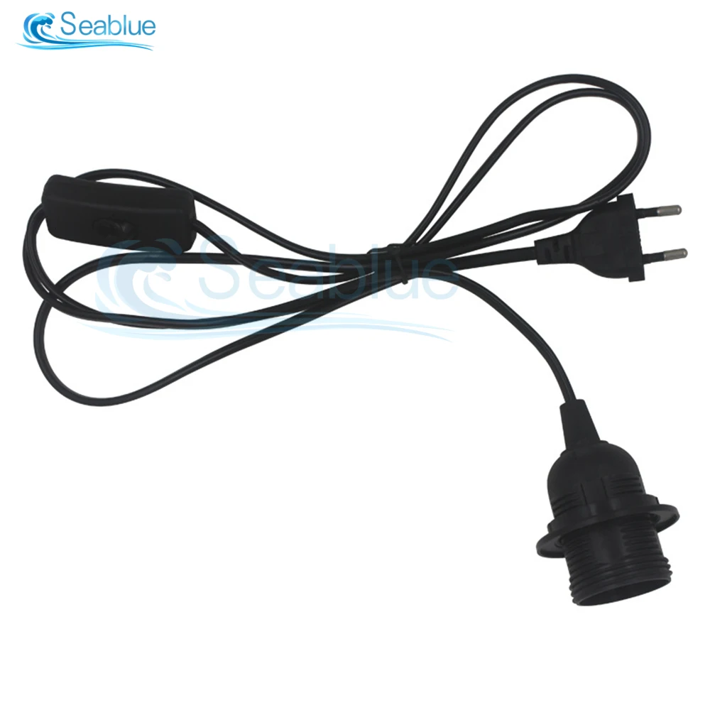 110V 220V 1.8M US/EU Plug Power Cord With ON/OFF Switch E27 Bulb Lamp Holder Textile Cable Cord for Hanging Light Kit lamp holder lamp bulb holder lamp base