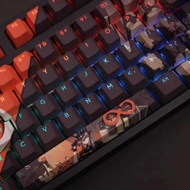 Arknights Saria Keycap Pbt Tintura Subbed Teclas Retroiluminadas Anime Gaming Key Caps para Ansi 61 87 104 108 Layout 108 Chaves por Conjunto - Imagem 2