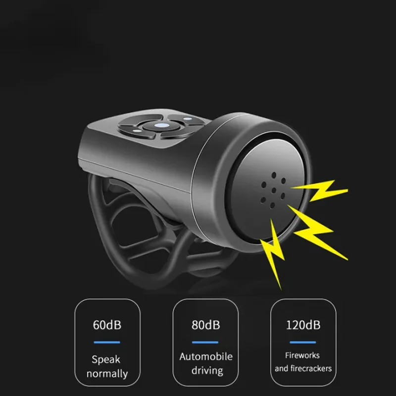 USB Rechargeable Bicycle Electric Bell Motorcycle Horn 4 Modes Mountain Bike Bell Cycling Anti-theft Alarm Horn Bike Accessories bicycle bell,mountain bike bell,bicycle horn,bicycle alarm,bicycle accessories,motorcycle horn