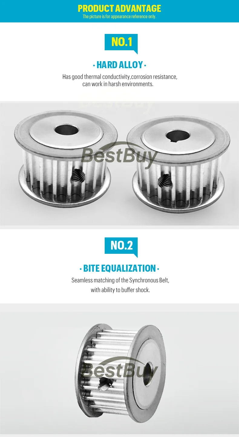 Description Picture 5 of item2GT Timing Belt 3D Printing GT2 60T/70T/72T/80T Timing Pulley Bore 4-15mm For Belt Width: 6/10mm GT2 AF