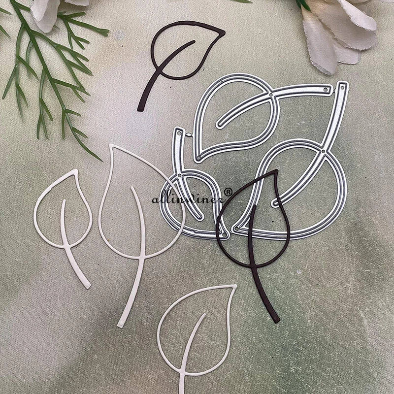 

New 3Pcs Leaf decoration DIY Craft Metal Cutting Die Scrapbook Embossed Paper Card Album Craft Template Stencil Dies