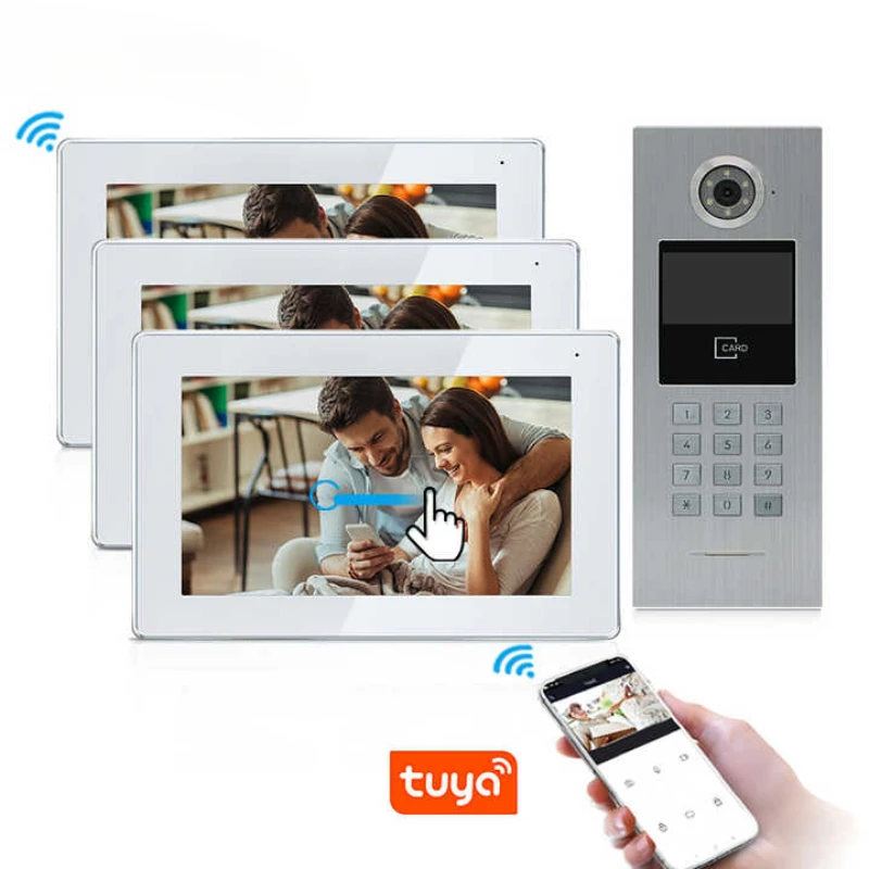 

YYHC IP multi apartments blink video doorbell intercom system doorbell 7 inch color video door phone for families