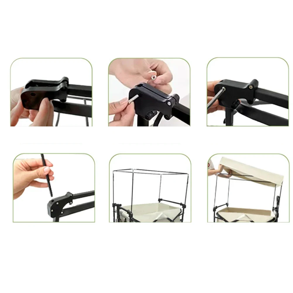 New Awning Canopy For 5/8 Inch For Garden Wagon Attachment Sun Shade Cover Trolley Cart Shelter Porch Front Rain Roof Gazebo