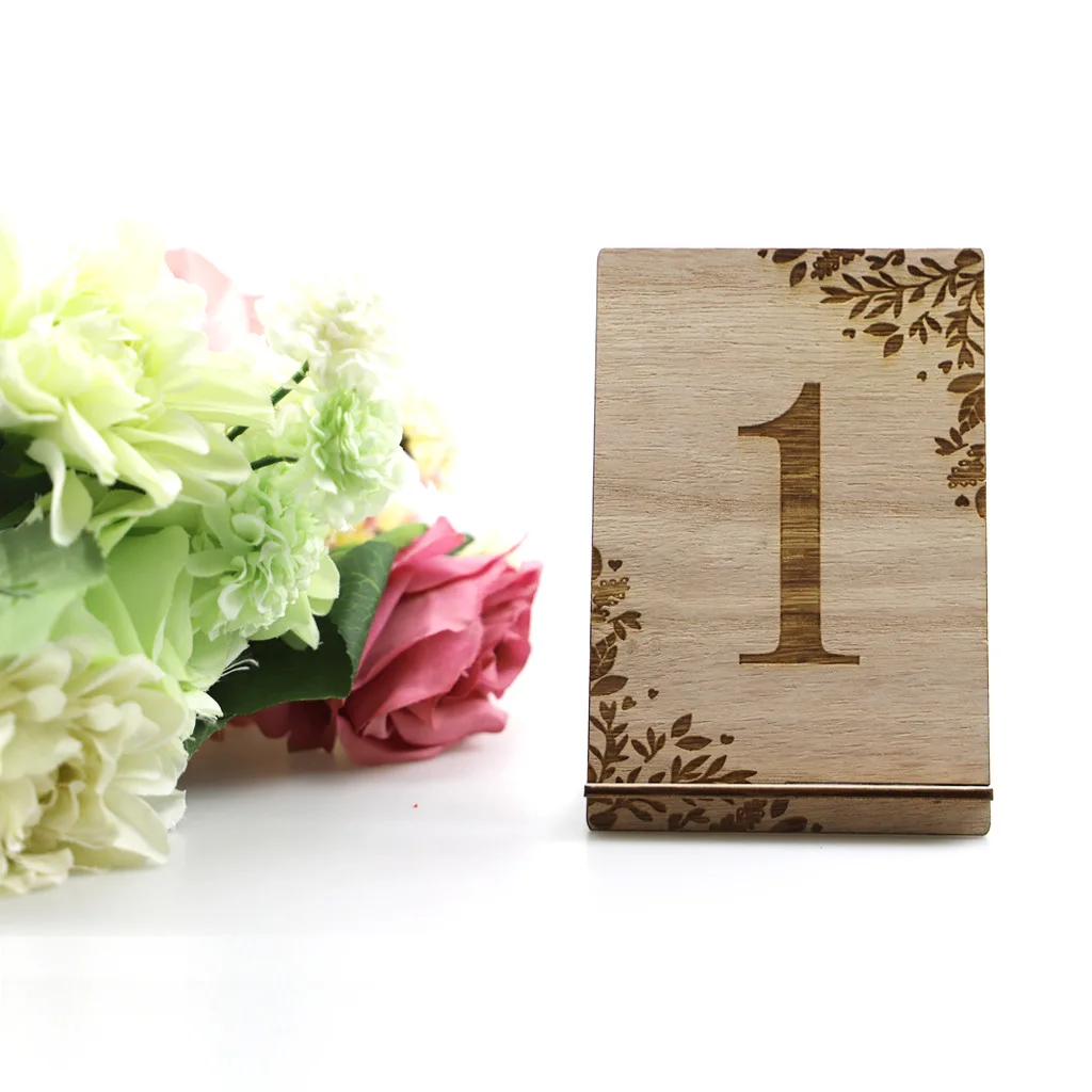 10Pcs 1-10 Numbers Wood Signs Wedding Table Number Wooden Table Numbers Birthday Party Engagement Seat Sign Gift