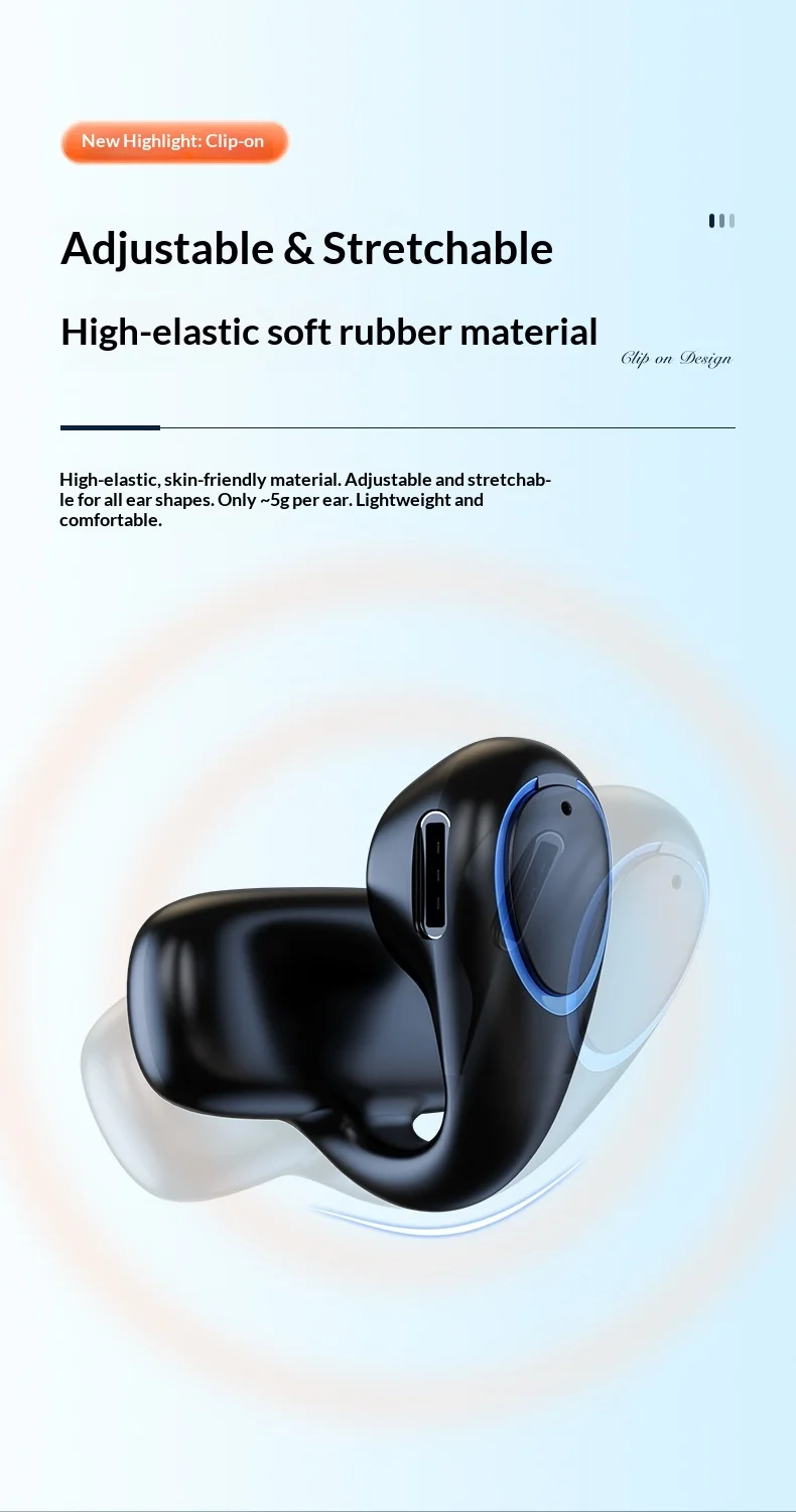 Einzelohr Knochenschall Sportkopfhörer Kabellos Bluetooth_voghion.com