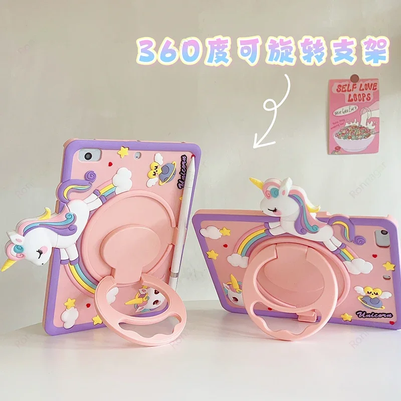 Cartoon Unicorn Kids Bubble Funda Case Ipad 10.9 10Th 10.2 9 8 7Th Gen Case Kids Cover Per Ipad Air 1 2 3 4 5 Pro 11 2022 2021