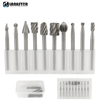 6/10 pz Set HSS Router Punte da trapano Set per Dremel Carburo Rotary Frese Strumenti Legno Pietra Radice di Metallo Intagliare Fresa