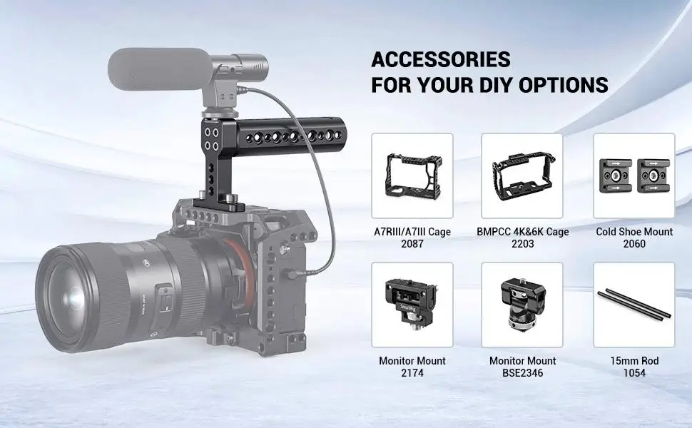 Universal Top Handle Grip With Cold Shoe Plate For Digital Dslr Camera Cage Moni