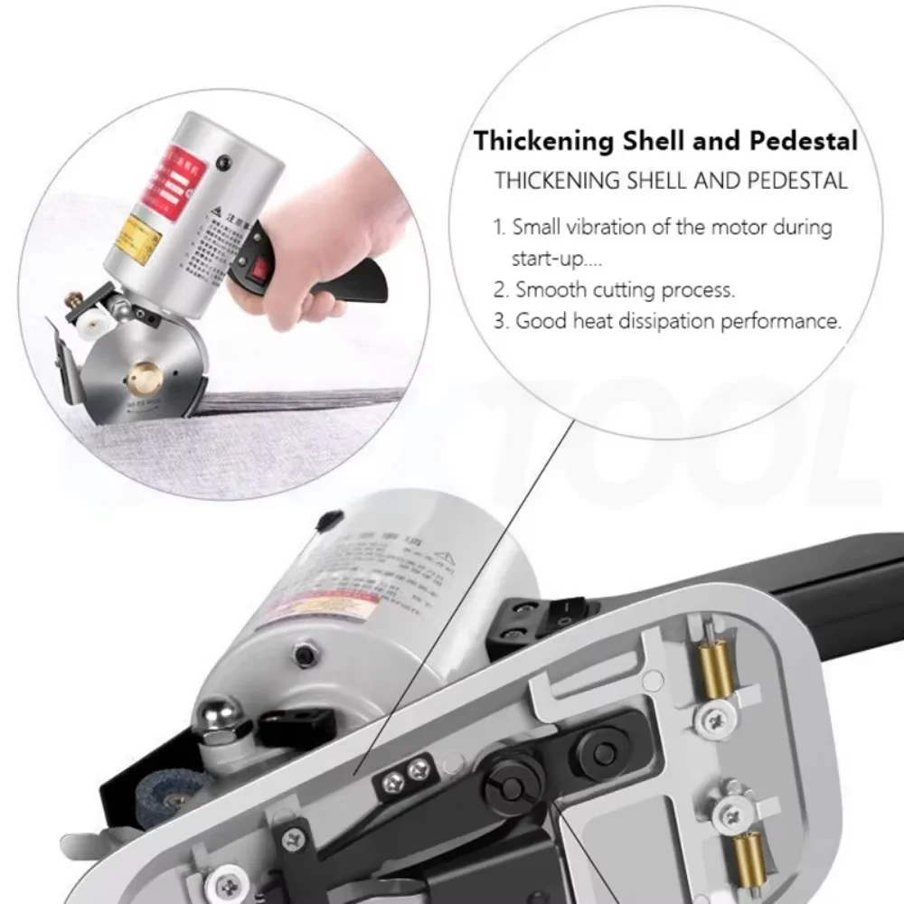 200W 휴대용 전기 로타리 커팅 머신 팔각형 강철 칼 커팅 머신 의류 전기 커팅 머신 5M 케이블