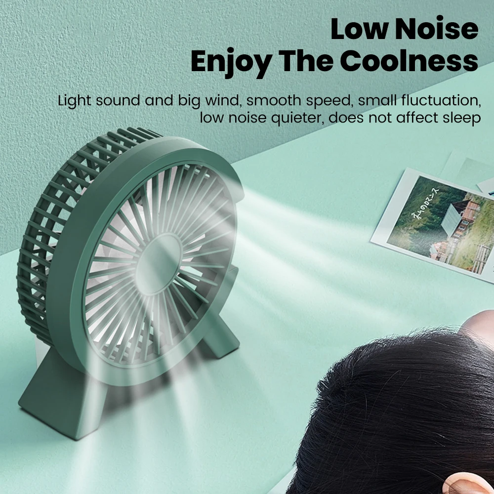 USB Mini Portable Fan Desktop Fan Silent Small Fan For Student Dormitory Computer Summer Gadget Home Office Rechargeable Fan 3