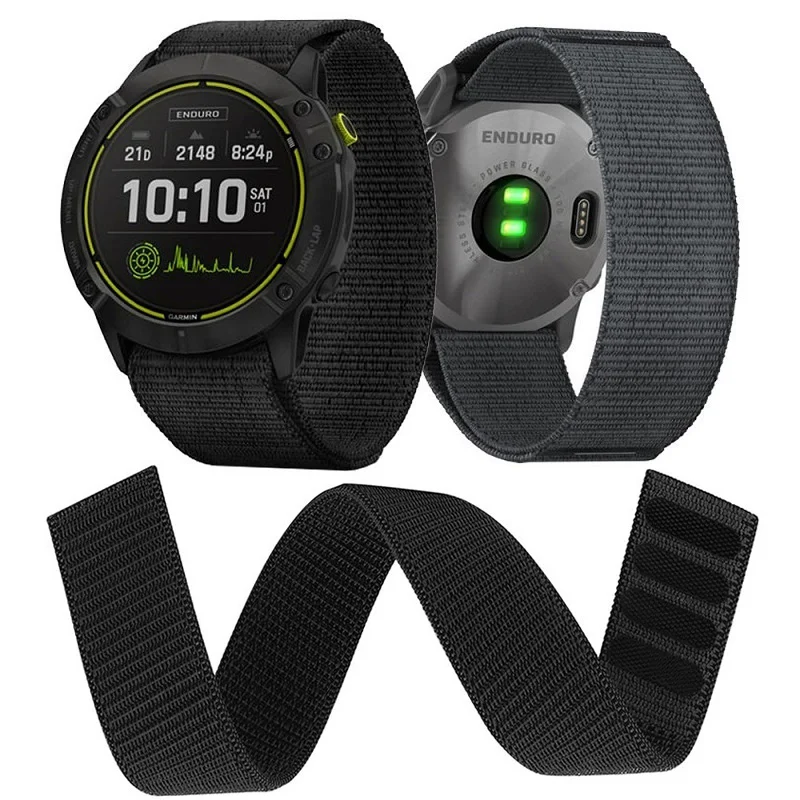 

20mm 22mm 26mm Hook Loop Nylon Watch Band Compatible with Garmin Tactix 7 Delta Bravo Fenix 7X 6X 5X 6 5 3 Watch Band Wristband
