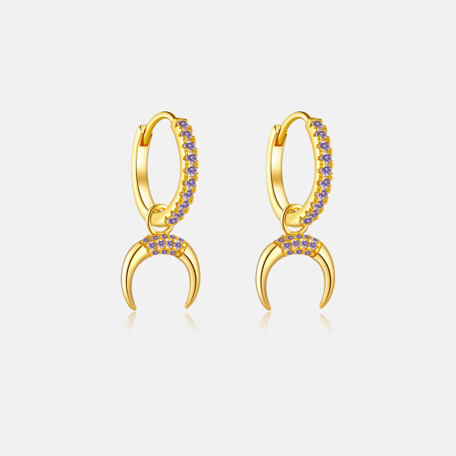 

Женские серьги-подвески из серебра 100% пробы с Луной