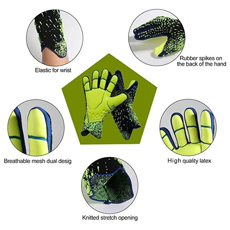 Professional Football Goalkeeper Gloves Anti Slip Thickened Breathable Soccer Goalie Gloves Football Accessories For Adults Kids