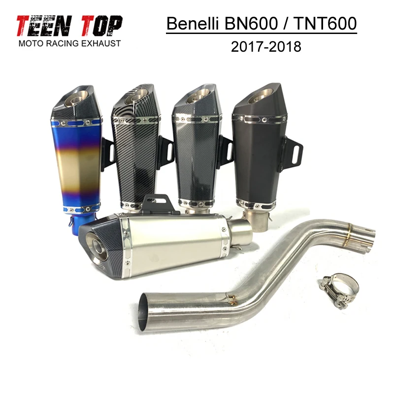 

51mm Modified Motorcycle Exhaust For Benelli BN600 TNT600 2017 2018 Steel Escape Moto Bike TNT600 Middle Link Pipe