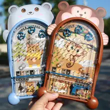 

Pinball Game Classic Educational Toy Random Color Cute Animal Shape Pinball Machine for Kids