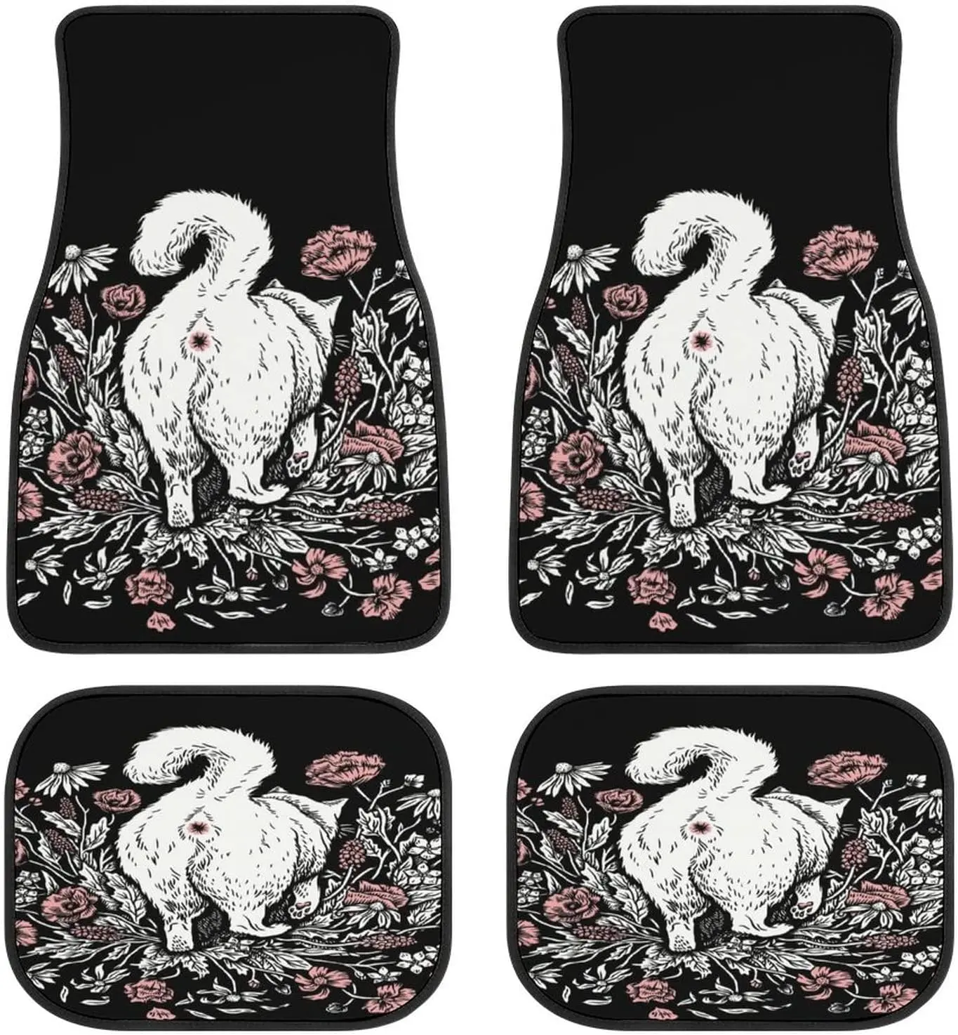 

Коврики для автомобиля с изображением животных, цветов, кошек, задниц, универсальные защитные коврики для автомобильного сидения, коврики для салона автомобиля, забавные дизайнерские коврики для любой погоды, Fi