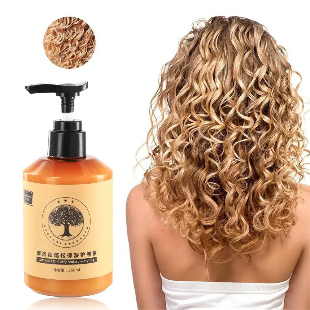 Moroccan Volume Moisturizing Elastic Styling Curly Elast Styling Cream Hair Moisturizing Lasting Hydrating Long Moroccan St N2X6