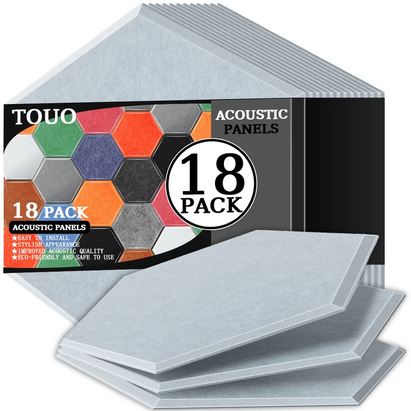 Sound Absorbing Panel 6 Pcs TOUO High-Density Material Home Noise Insulation For Walls Drum Room Acoustic Treatment