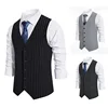 2024 Euro Code New Men's Striped Single-breasted Waistcoat Men's Casual Striped Men's Suit Retro Vest Waistcoat 1