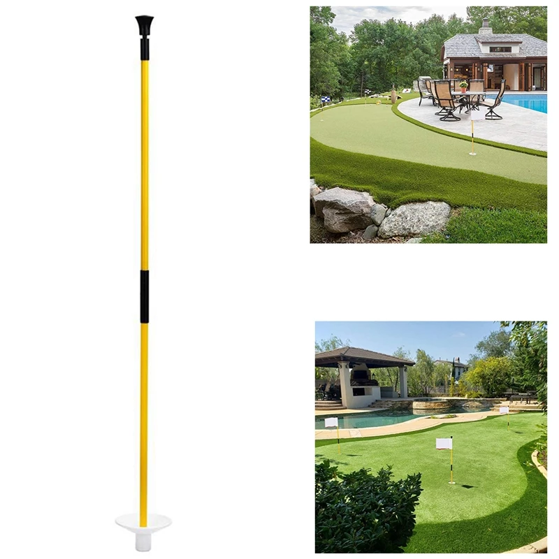 

New-Golf Flagstick, Practice Putting Green Flag Stick For Yard, Golf Pole Pin Flagpole, Portable 2-Section Design