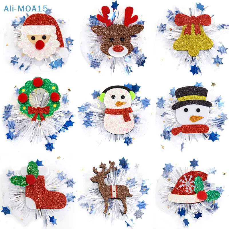 

New Christmas Hairpin Headpiece Children's Party Decoration Elk Snowman Cartoon Side Clip Christmas Duck Beak Clip