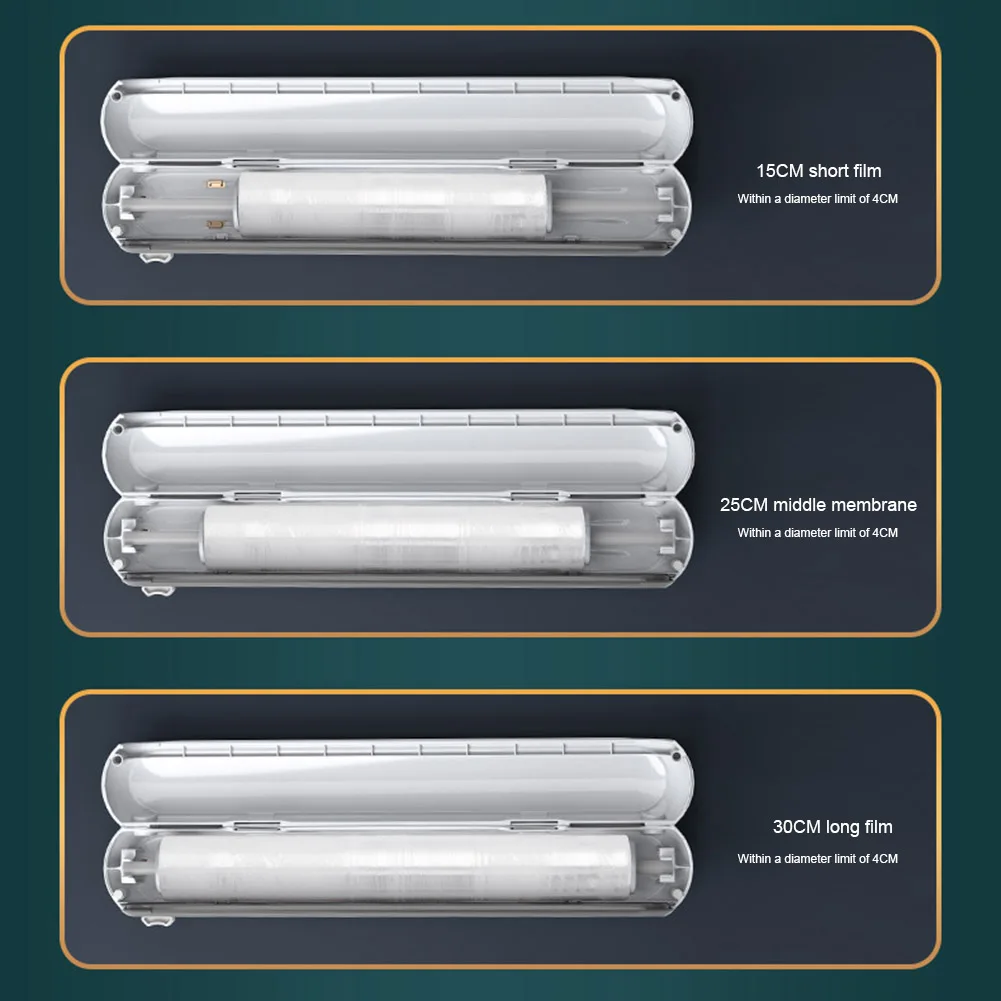 15.16 X 2.76 X 2.17 In Magnetic Refillable Plastic Wrap Dispenser Household Food Plastic Wrap Dispenser for Kitchen Organization cling wrap dispenser food film dispenser kitchen wrap dispenser plastic wrap dispenser