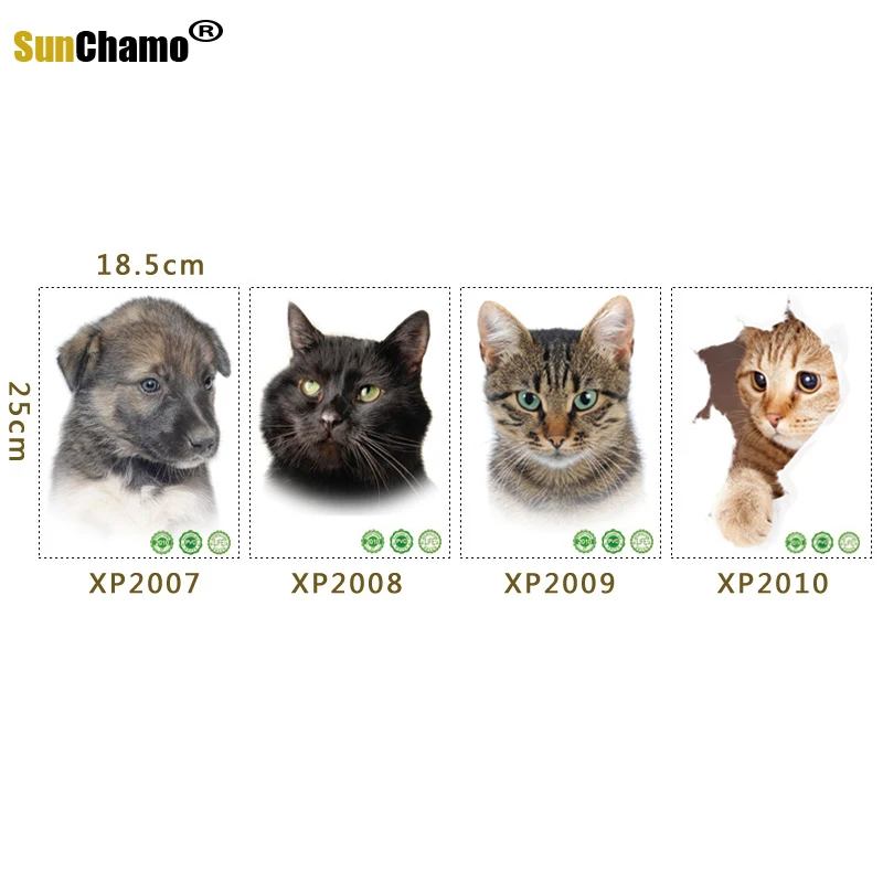 3D Cracked Toilet Wall Stickers for Cat Home Decor Car Seat Living Bath Room Bedroom
