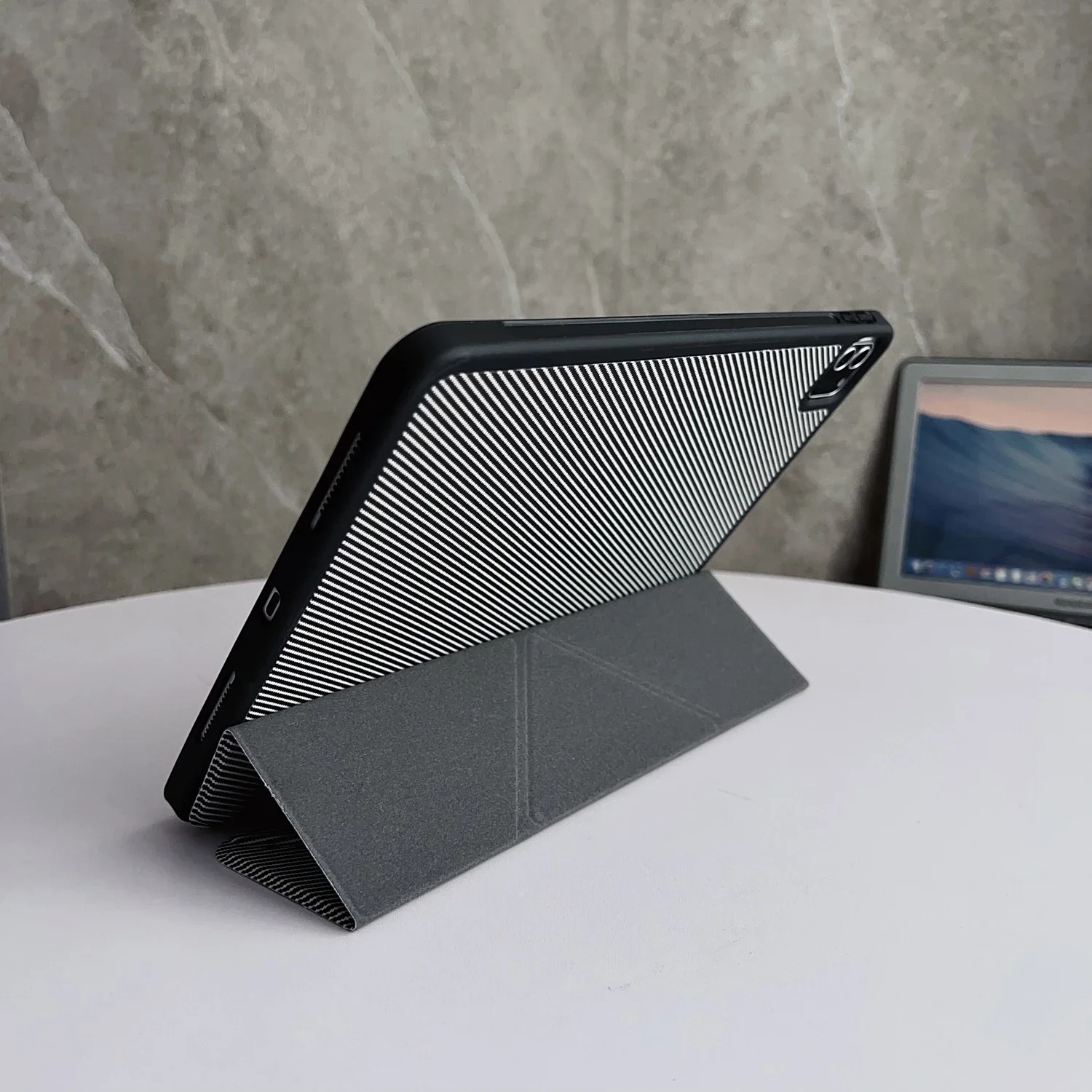 Elegant Y-Fold Leather Stand Case with Pen Slot