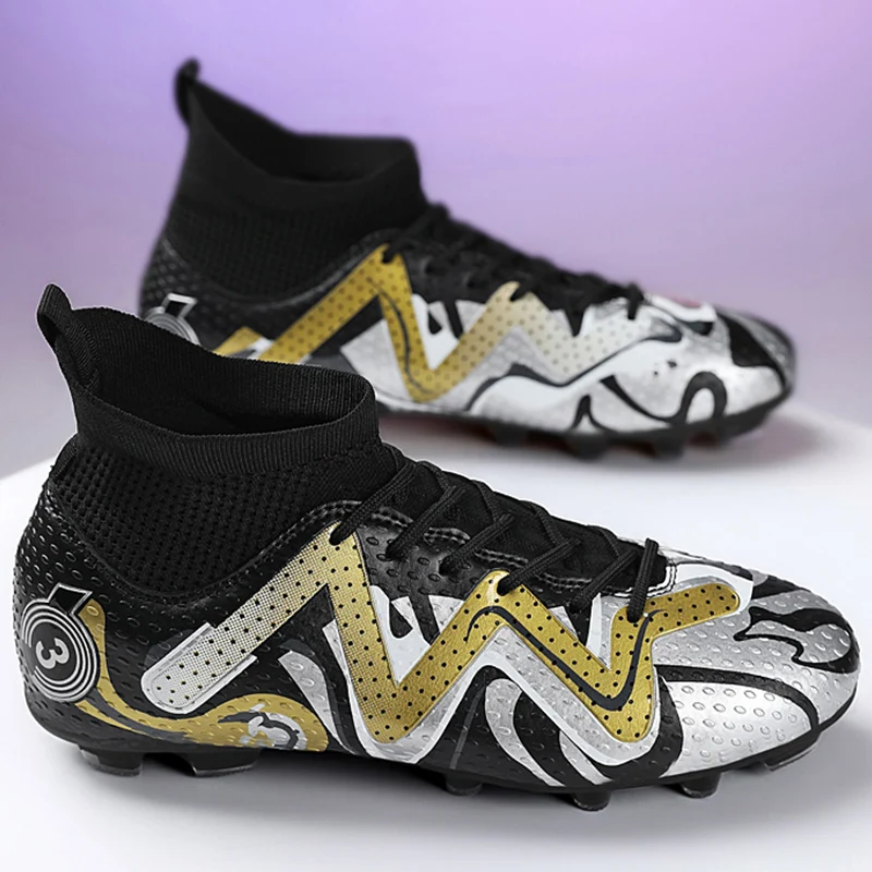 Men Soccer Shoes Ankle Cleats Grass Football Boots main image 1