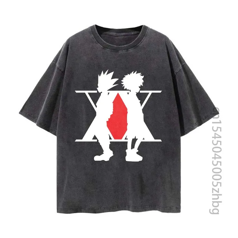 

Футболка Мужская/Женская состаренная в стиле Харадзюку, с рисунком аниме