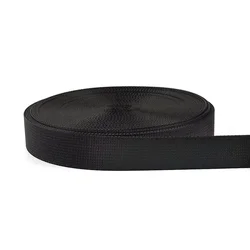 Durable Nylon Webbing Tape for Crafting and Sewing Projects (Black)