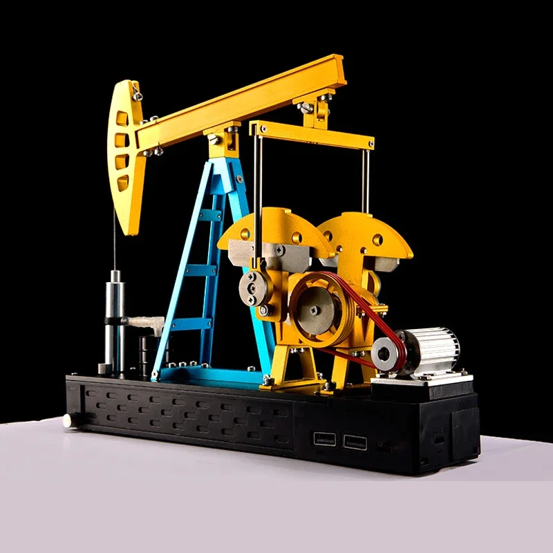 

DIY Pumping Unit Model Electric Oil Field Kowtow Machine All-metal Assembly Model Toy Pumping Unit Simulation Teens Gift - Red