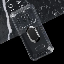 Enhanced Phone Cover with Back Ring Holder Bracket - TPU Soft Silicone Case, 6.78 for Oukitel WP19 (Clear Tpu A Black)