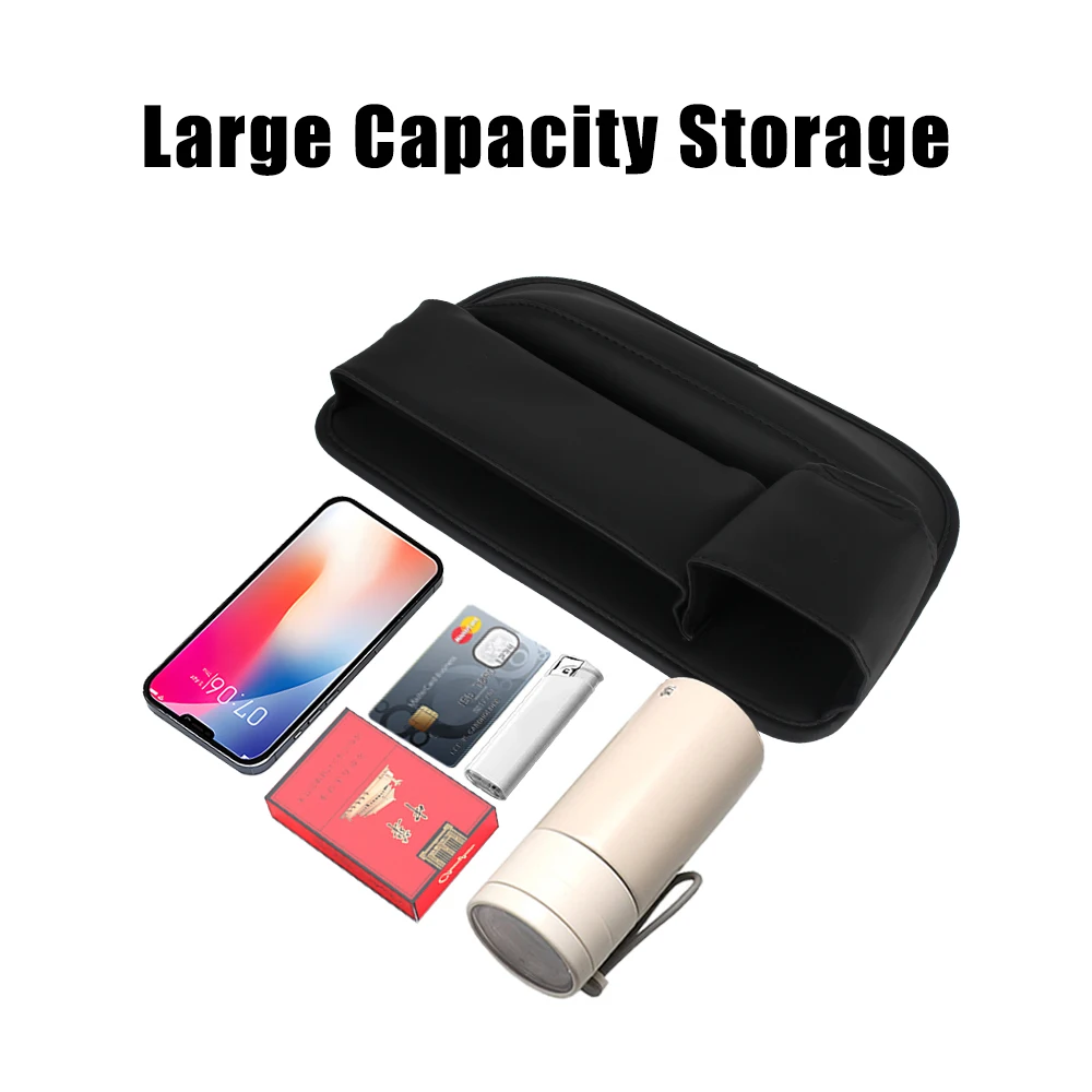 Auto Console Side Storage Box Pu Leather Car Seat Gap Organizer with Cup Holder for Cellphones Car Interior Accessories