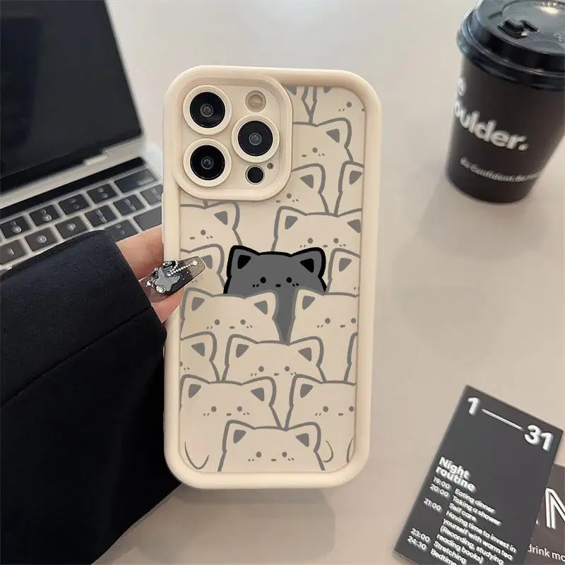 Funda para Iphone 11 12 13 14 15 Pro Max 7 8 SE 2022 XR X XS Max 12 Mini funda suave pareja Linda protección completa