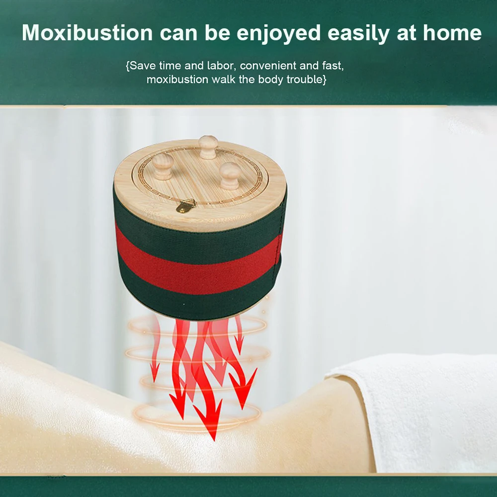 Solid wood Smokeless moxibustion jar Suspending Fire Light Direct Radiation Body Massage Device Warm Compress Acupunture Therapy